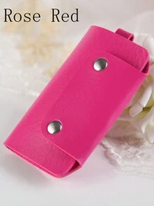 1 PC PU Snap Button Folding Key Bag Bank Enterprise Shopping Mall Key Bag Holiday Gift For Women Mini Wallet