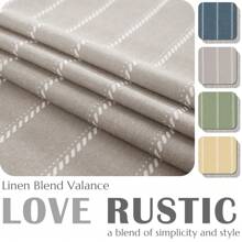 Vangao Nautical Valance Striped Linen Curtain Farmhouse Room Darkening Kitchen Valance For Living Room Bathroom Window Double Layer Blackout Window Valance Pinstripe Valance 1 Panel - 灰色 - 查看 3