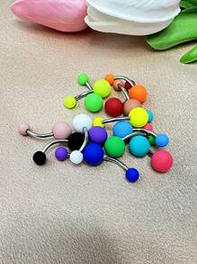 Bauchnabel-Piercing in Barbell-Form, hypoallergen, modisches Design mit seidig-glatter Textur und 15-farbiger Mischung aus Acryl und Edelstahl, ideal für den täglichen Gebrauch von Frauen und für Anlässe wie Hochzeiten, Muttertag usw.