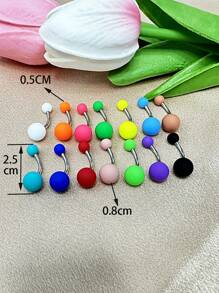 Bauchnabel-Piercing in Barbell-Form, hypoallergen, modisches Design mit seidig-glatter Textur und 15-farbiger Mischung aus Acryl und Edelstahl, ideal für den täglichen Gebrauch von Frauen und für Anlässe wie Hochzeiten, Muttertag usw.