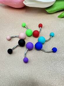 Bauchnabel-Piercing in Barbell-Form, hypoallergen, modisches Design mit seidig-glatter Textur und 15-farbiger Mischung aus Acryl und Edelstahl, ideal für den täglichen Gebrauch von Frauen und für Anlässe wie Hochzeiten, Muttertag usw.