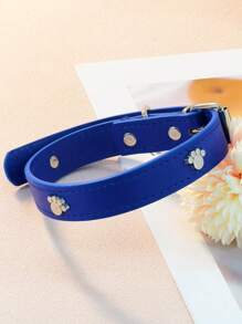 1 pièce Collier pour animaux de compagnie en PU réglable avec décoration en métal en forme de patte, disponible en plusieurs tailles et couleurs pour chats et chiens, peut être utilisé comme collier ou accessoire