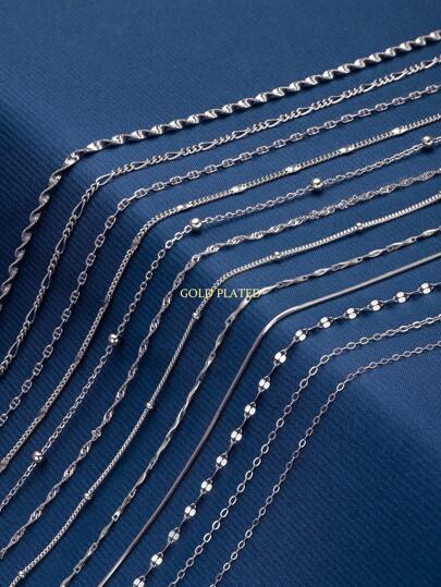 1 件 18K 白金女士项链套装，带 S925 银链，适合情人节、节日和日常佩戴。附赠精美礼品盒，适合 DIY 吊坠配饰。