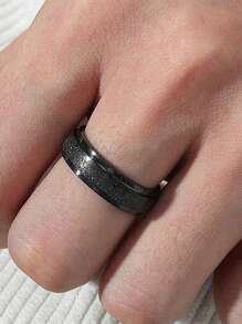 1pc Stainless Steel Fidget Ring Rotating Ring Cool Spinner Ring Stainless Steel Fidget Ring Anxiety Ring For Men Size 6/7/8/9/10 - Rotating Ring - View 3