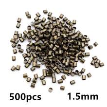 500 pièces de perles de blocage de tube métallique de 1,5 à 2,0 mm, perles d'espacement pour la fabrication de bijoux de collier DIY, fournitures de découverte