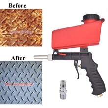 Air Sandblasting Gun Portable Handheld Sandblaster 90psi Gravity Sandblasting Gun Pneumatic Sandblaster Spray Gun For Remove Paint, Stains, Rust & Clean Surfaces - Red - View 1