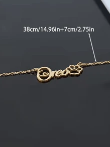 1 Stück individuell angefertigter Krallenhänger-Halskette für Frauen und Männer, modischer personalisierter Namensschild Katzen-Pfötchen-Choker aus Edelstahl in Goldfarbe, individuell gravierte Liebesbrief-Schmuckstücke, Hochzeitsfeier Accessoires, Jahrestags-Geschenke für den besten Freund