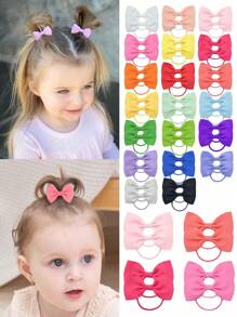 20/40pcs 2.75" Baby Hair Ties With Bows For Toddler Elastic Ponytail Holders Small Hair Ties For Baby Girls Kids Children Infants Hair Accessories