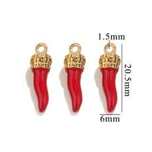 4pcs 304 Stainless Steel Enamel Oil Dripping Chili Pepper Pendant Charms Daily Wear Women's Gift Bracelet Earrings DIY Jewelry Accessories Necklace Pendant Bracelet Earrings - Pendants - View 18