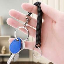 2/3/5 件随机弹簧绳钥匙扣，塑料伸缩弹簧钥匙扣，适用于手机和包包 - 彩色 - 查看 9