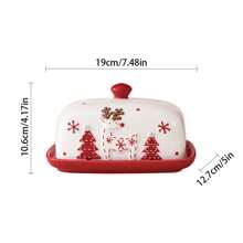 Set da tavola natalizio con ciotole e piatti con motivo a rammendo nordico a forma di Babbo Natale, set di barattoli sigillati in ceramica decorati, piatti piatti, tazze, set da tavola per la casa, la cucina, regalo di Natale