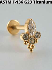 1 Stück Kubischer Zirkonia Sonne G23 Titan Knorpel Ohrringe Stecker 16G Innengewinde Stern Helix Cz Kubisch Zirkonia Blumen Ohr Tragus Piercing Schmuck Valentinstag