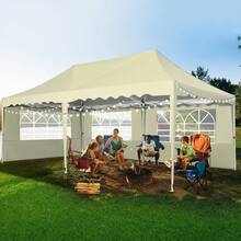 3m X 6m Pop Up Gazebo With Sides 3m X 6m Pop Up Gazebo With Sides Commercial Outdoor Garden UV 50+ - 卡其色 - 查看 7
