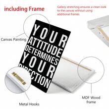 6 件/套办公室励志句子海报黑色背景现代艺术设计客厅教室装饰画无框，家居装饰，现代房间海报，房间装饰用品，房间装饰美学，西方装饰 - 彩色 - 查看 9