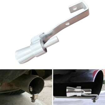 1PC Silver Car Modified Turbo Horn Exhaust Pipe Sounder Simulator Turbo Tail Horn