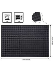 Alfombrilla para Barra(45 x 30 cm) , Alfombrilla de Goteo, Barra Antideslizantes Alfombrillas de Goma,Accesorios para Barra,para Cocina,Doméstica,Bartender,Bartops,Cafés,Restaurantes,Salón - Negro - Ver 2