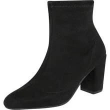 Women's Mid-Calf Boot Short Thick Heel Super Comfortable - 黑色 - 查看 2