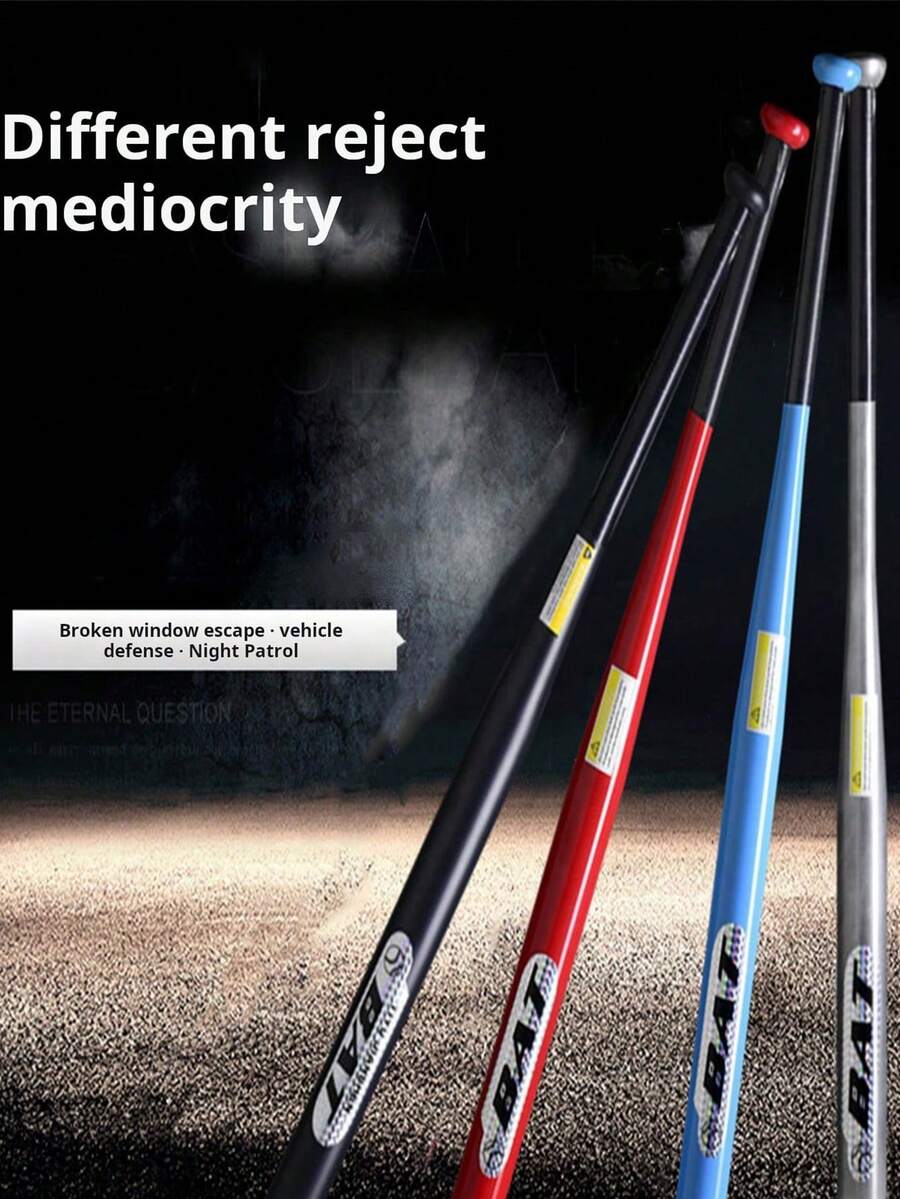 1pc Baseball Bat For Self-Defense & Emergency, Unisex, For Car/Home Use - Multicolor - View 1