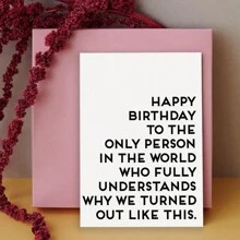 1pc Funny Birthday Card - Humorous Card Designed For Siblings Or Best Friends, Sincere Theme Of Friendship, Sending Heartfelt Birthday Wishes For A Special Celebration, Friendship Card, Gift Card,Christmas - Red - View 4