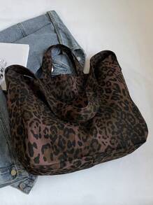 Sac de transport en canevas imprimé léopard pour femmes, sac polyvalent à capacité importante, pratique pour la main et l'épaule, sac à bandoulière de maman. Convient pour sortir, pour un rendez-vous, pour le shopping, pour assortir au quotidien, pour offrir des cadeaux, pour le bureau. Sac à imprimé guépard pour femmes, le retour du léopard