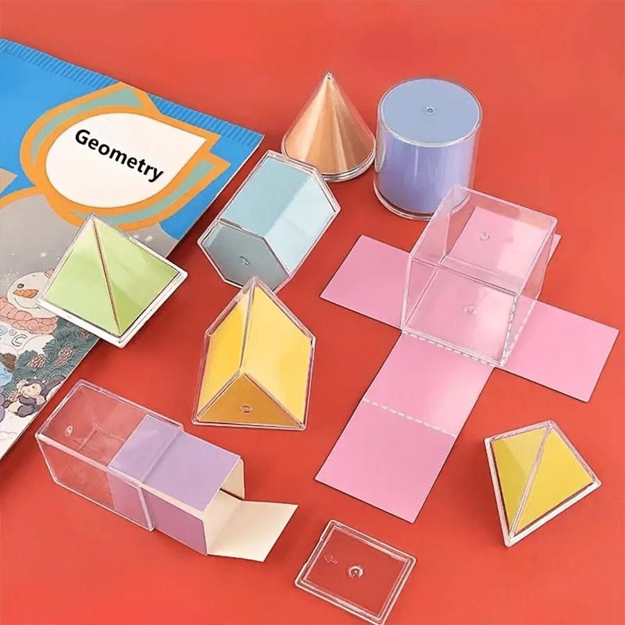 Bộ mô hình hình học 8 mảnh - Biến đổi 3D sang 2D, Quan sát diện tích, Chất liệu PP, Diorama nhiều màu sắc - Món quà lý tưởng cho hình học toán học, nhận thức - Nhiều màu - Xem 1