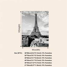 帆布画时尚现代黑白风格欧洲城市街道建筑塔楼风景性感女士图案海报家居装饰客厅卧室宿舍背景装饰墙艺术设计图片时尚礼品无框 - ML767(不含框) - 查看 4