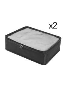 1入組帶拉鍊的大型布料收納袋 - 非常適合存放被子、毛毯、寢具、枕頭和衣物 - 可折疊且寬敞的容器，方便家居組織，大容量的包裝立方體和行李箱組織者，適合家居和旅行 - 便捷且節省空間的解決方案