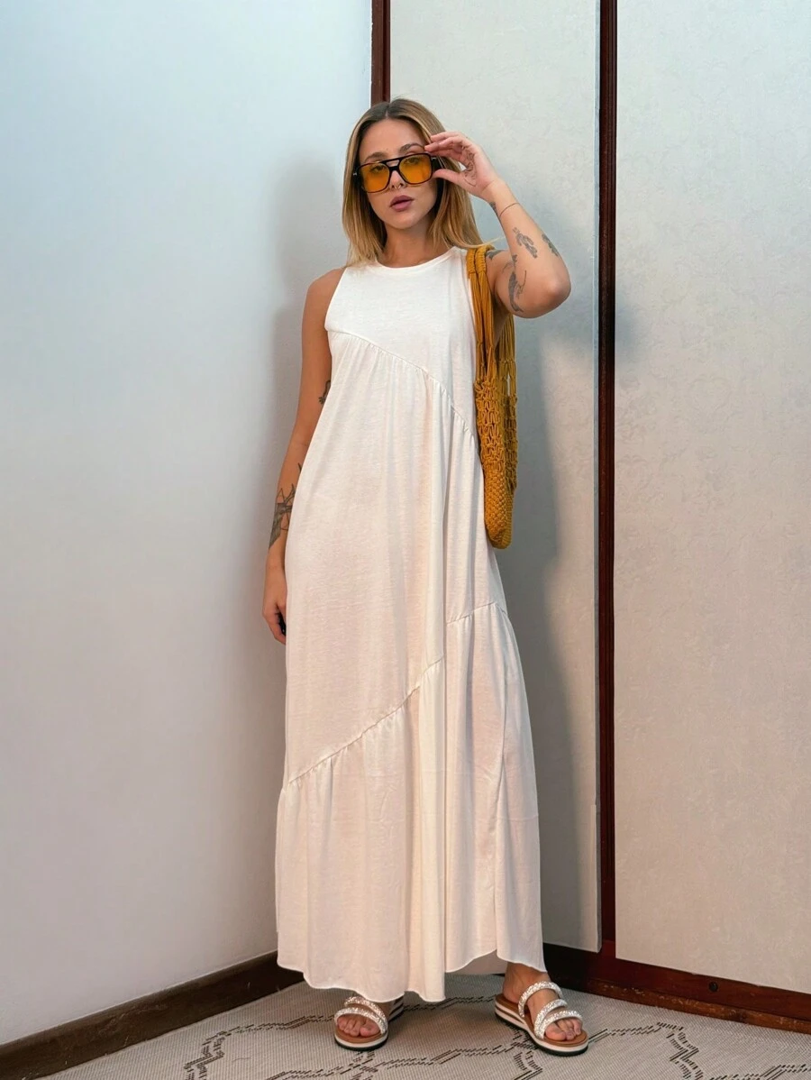 Women Long Dresses - Champagne - View 1