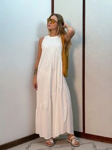 Women Long Dresses - Champagne - View 3