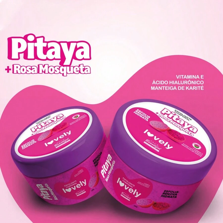 Lovely Fruit Scented Body Scrub Face Beautiful Moisturizing Cream 280g - 火龍果 - 查看 1