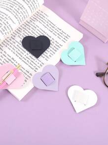 1 件爱心型自粘笔夹，创意 PU 皮革防水笔便携笔夹，居家学习阅读自粘笔夹，笔记本配件笔夹返校 - 彩色 - 查看 6