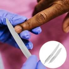 2pcs Nail Files Plume Shaped Stainless Steel Double Sided Nail Buffer Manicure Tools - Silver - View 2