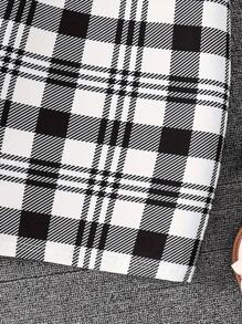 2pcs Girls' Fashion Casual Minimalist Outfit Set, Vintage Plaid Suspender Dress & Solid Color Crew Neck Short Knit Cardigan, Comfortable Soft Spring Autumn Clothing For Teens And Tweens - Black - View 6