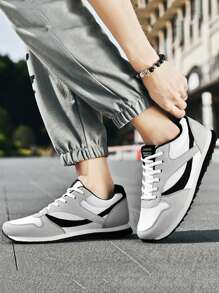 Men's Sports Shoes Casual Outdoor Running Mesh Sneakers Chunky Sneakers Loafers Couples' Work Party Shoes Plus Size, Black, Shoes For Men - Black - View 3