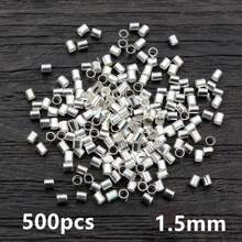 500 pièces de perles de blocage de tube métallique de 1,5 à 2,0 mm, perles d'espacement pour la fabrication de bijoux de collier DIY, fournitures de découverte