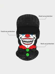 1pc Fashion Printed Balaclavas Men's Summer Breathable Cycling Mask Sunscreen Headcover Cool Print Cycling Full Coverage Hat