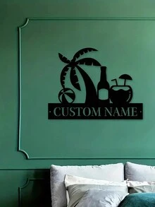 One Iron Art Customized Beach Juice Wall Art For Personalized Home Decoration. A Dolphin For Bedroom Decoration Sign Suitable For Porch, Terrace And Gifts. Birthday Graduation