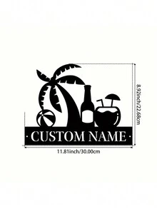 One Iron Art Customized Beach Juice Wall Art For Personalized Home Decoration. A Dolphin For Bedroom Decoration Sign Suitable For Porch, Terrace And Gifts. Birthday Graduation