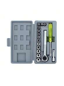 Juego de Matraca con 17 Piezas de Dados, Desarmador y Extencion