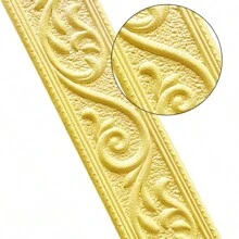 Nhãn dán tường tự dính chống nước 3D dài 2,3m, nhãn dán đường viền chân tường, trang trí cho tường nền TV, phòng ngủ, phòng khách - Vàng - Xem 11