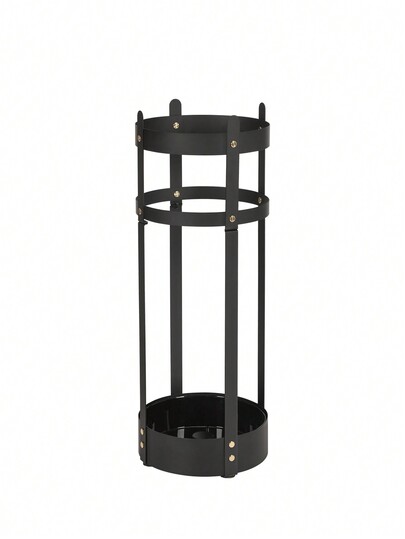 SONGMICS Steel Umbrella Stand, Round Umbrella Holder Rack, 7.7 Dia. X 21.7 Inches, With Removable Drip Tray, For Entryway, Office, Stable, Assembly Required