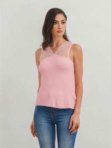 Women Knit Tops - Hồng - Xem 2
