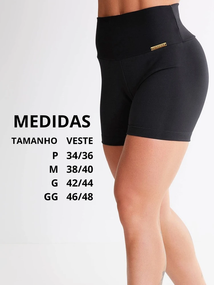 Short Feminino Marrom Suplex Moda Fitness Não Transparente Cintura Alta Academia Dia a Dia Exercícios Corrida Crossfit Praia - Marrom - Visão 6