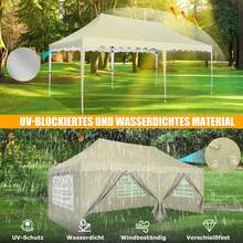 3m X 6m Pop Up Gazebo With Sides 3m X 6m Pop Up Gazebo With Sides Commercial Outdoor Garden UV 50+ - 卡其色 - 查看 5