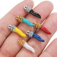 4pcs 304 Stainless Steel Enamel Oil Dripping Chili Pepper Pendant Charms Daily Wear Women's Gift Bracelet Earrings DIY Jewelry Accessories Necklace Pendant Bracelet Earrings - Pendants - View 3