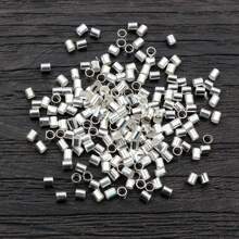 500 pièces de perles de blocage de tube métallique de 1,5 à 2,0 mm, perles d'espacement pour la fabrication de bijoux de collier DIY, fournitures de découverte