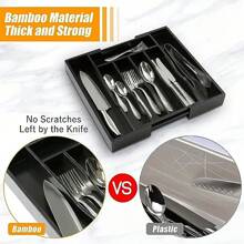 Hộp sắp xếp ngăn kéo đồ dùng bằng bạc cao cấp - Có thể mở rộng và điều chỉnh, ngăn chứa tùy chỉnh cho nĩa, thìa, đũa, v.v. - Khay đựng dụng cụ nhà bếp, Nhà bếp gia đình tiết kiệm không gian cần thiết - Nhiều màu - Xem 7