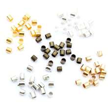 500 pièces de perles de blocage de tube métallique de 1,5 à 2,0 mm, perles d'espacement pour la fabrication de bijoux de collier DIY, fournitures de découverte