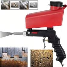 Air Sandblasting Gun Portable Handheld Sandblaster 90psi Gravity Sandblasting Gun Pneumatic Sandblaster Spray Gun For Remove Paint, Stains, Rust & Clean Surfaces - Red - View 4
