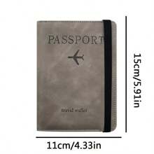 Multifunction Travel Passport Holder Case, PU Leather Passport Wallet ID Card Organizer Bag, Suitable For Teen Casual Outdoor Sports Vacation, Travel, Graduation, Birthday Gifts - Grey - View 2